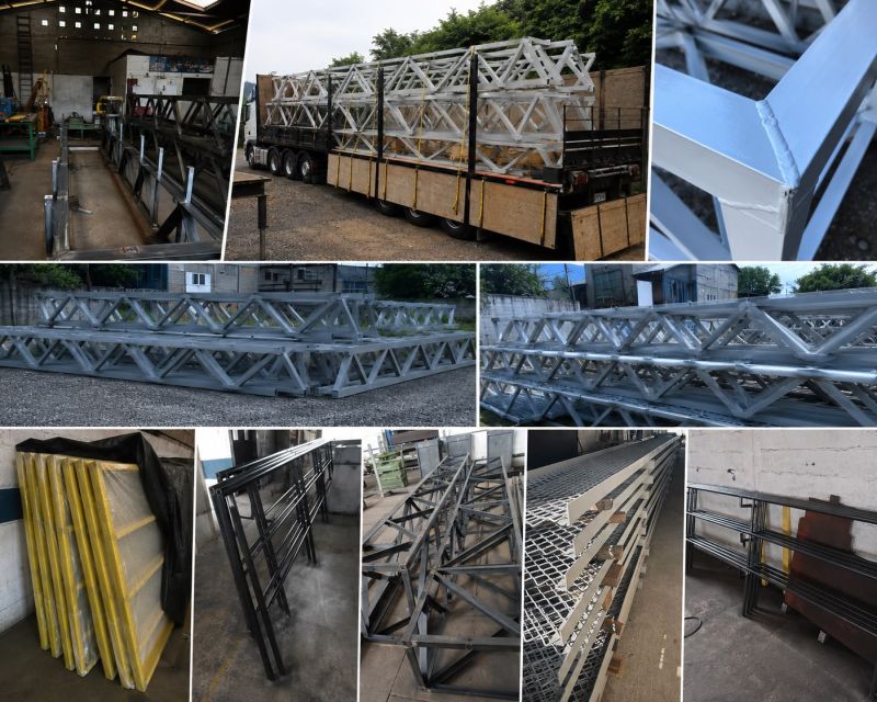 Registro original da fabricação, soldagem, estruturas, plataformas e transporte do projeto Vonara