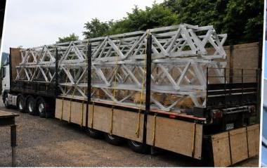 Estruturas de transportador fabricadas pela Vonara, preparadas para transporte
